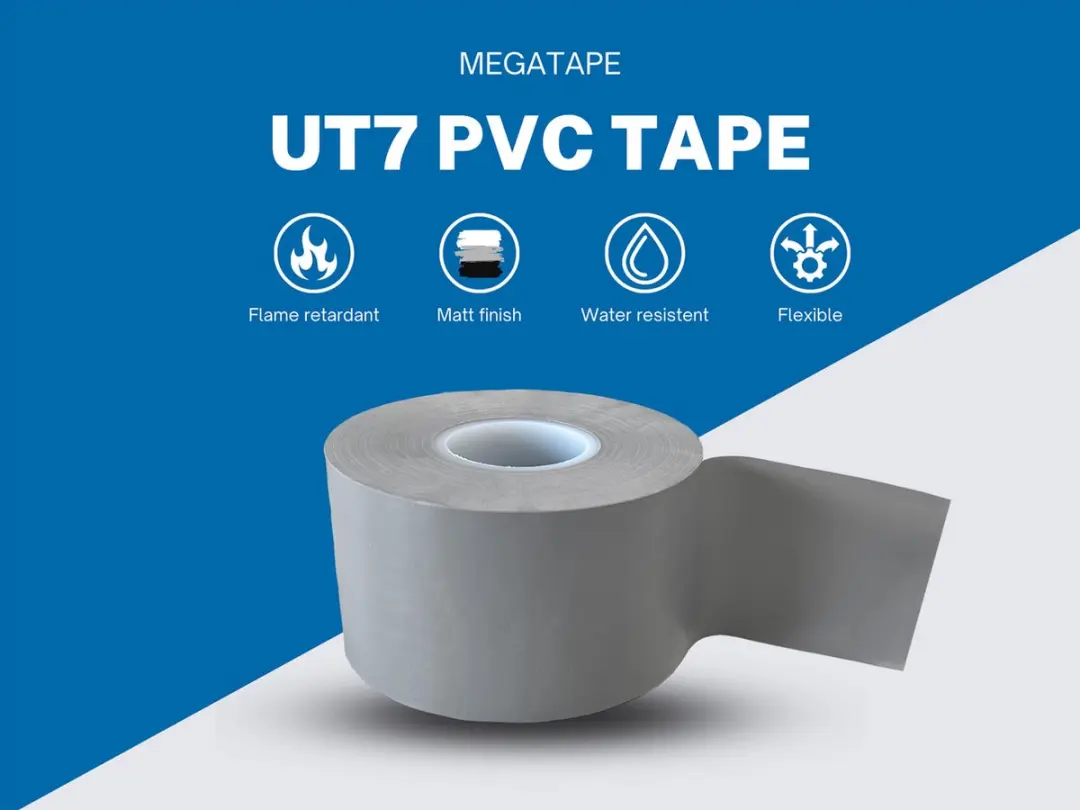 Kortpack Megatape UT7 PVC Isolatietape 50mm x 33m - 3 Rollen - Grijs