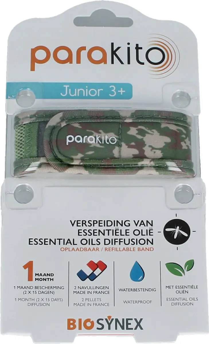 Parakito Anti-Muggen Armband Kinderen Camouflage