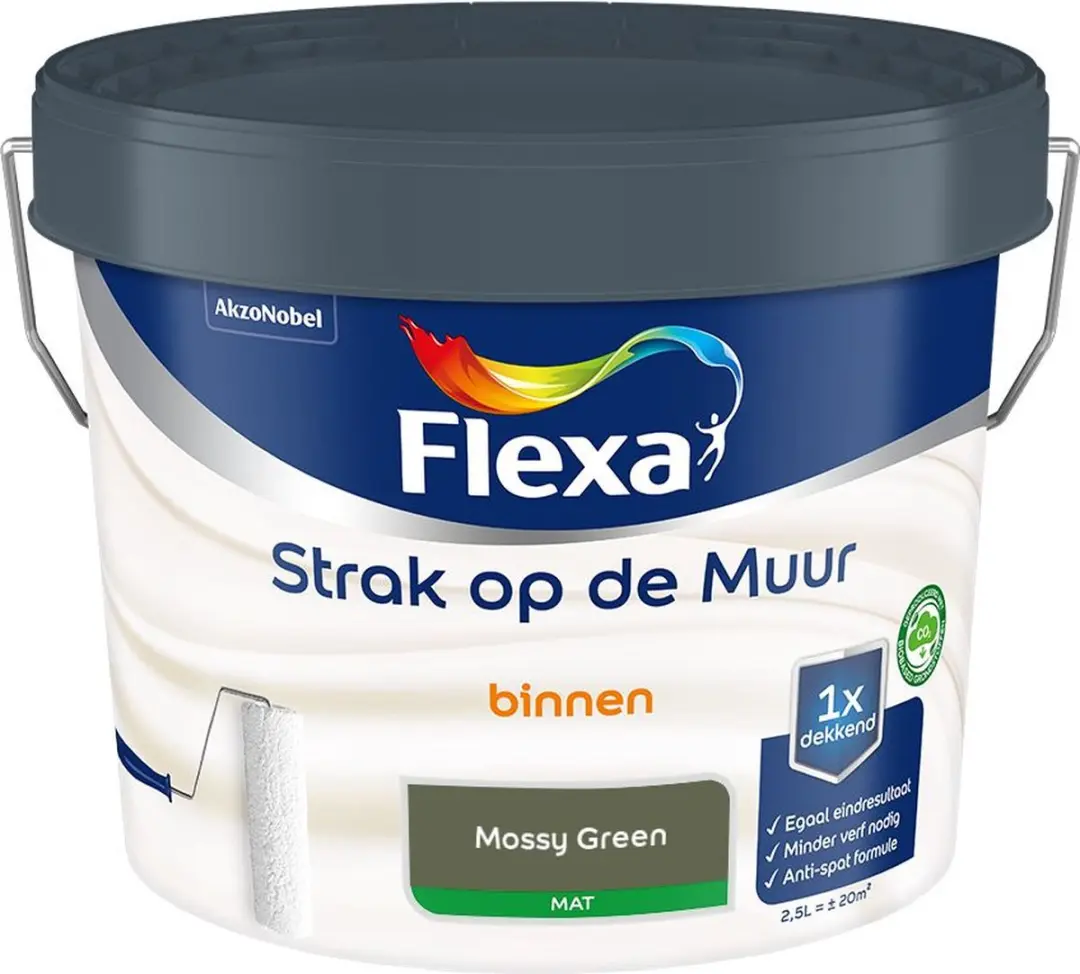 Flexa Strak Op De Muur Binnenmat Mossy Green 2,5L