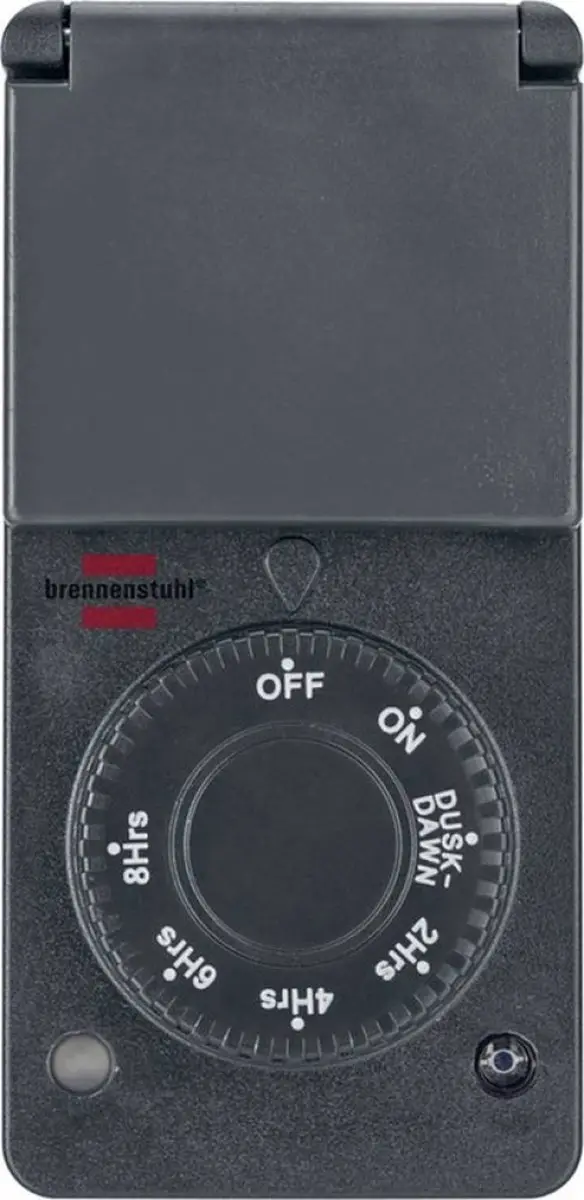 Brennenstuhl Timer Schemerfunctie Buiten IP44 - 1800W - Zwart