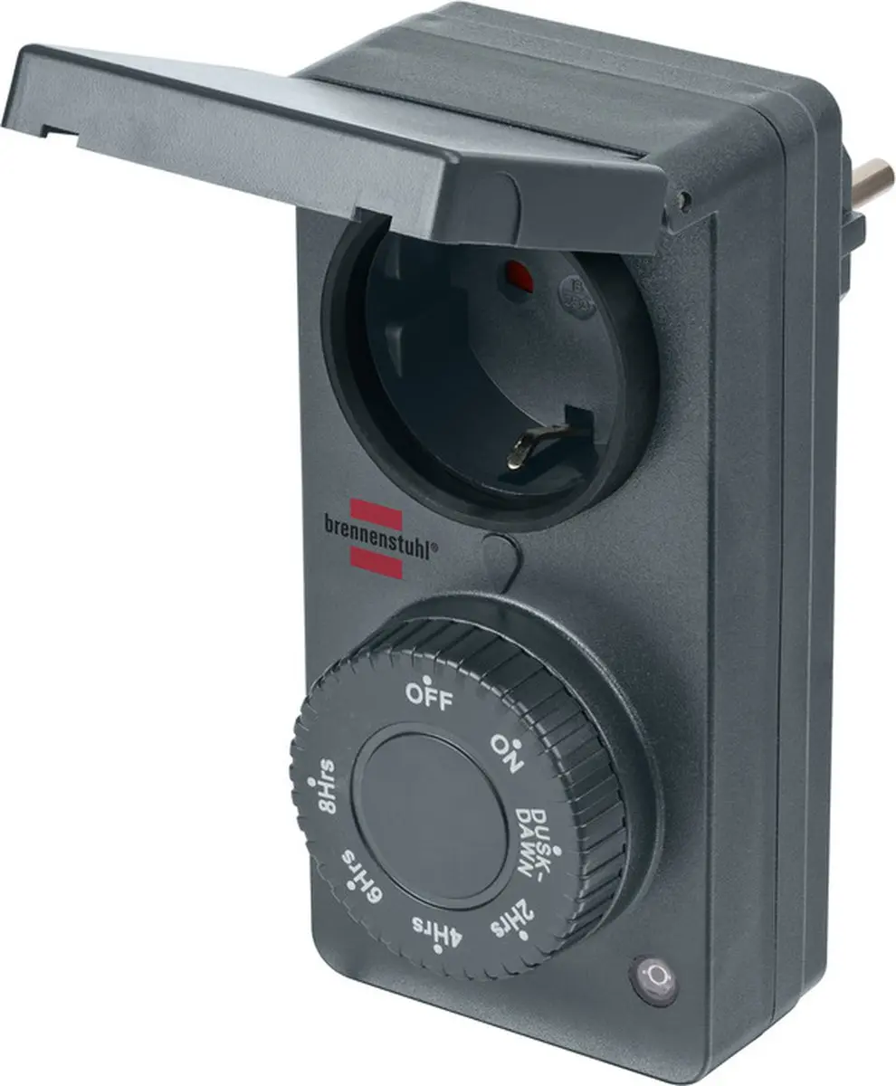 Brennenstuhl Timer Schemerfunctie Buiten IP44 - 1800W - Zwart