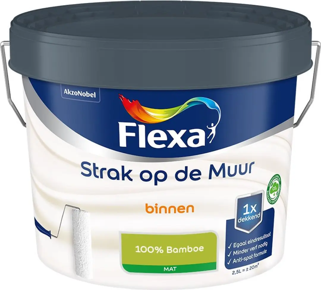 Flexa Strak Op De Muur Binnenmat 100% Bamboe 2,5L