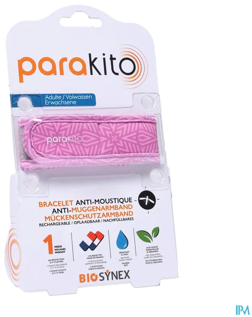 Parakito Anti-Muggen Armband Violet - 1 Stuks