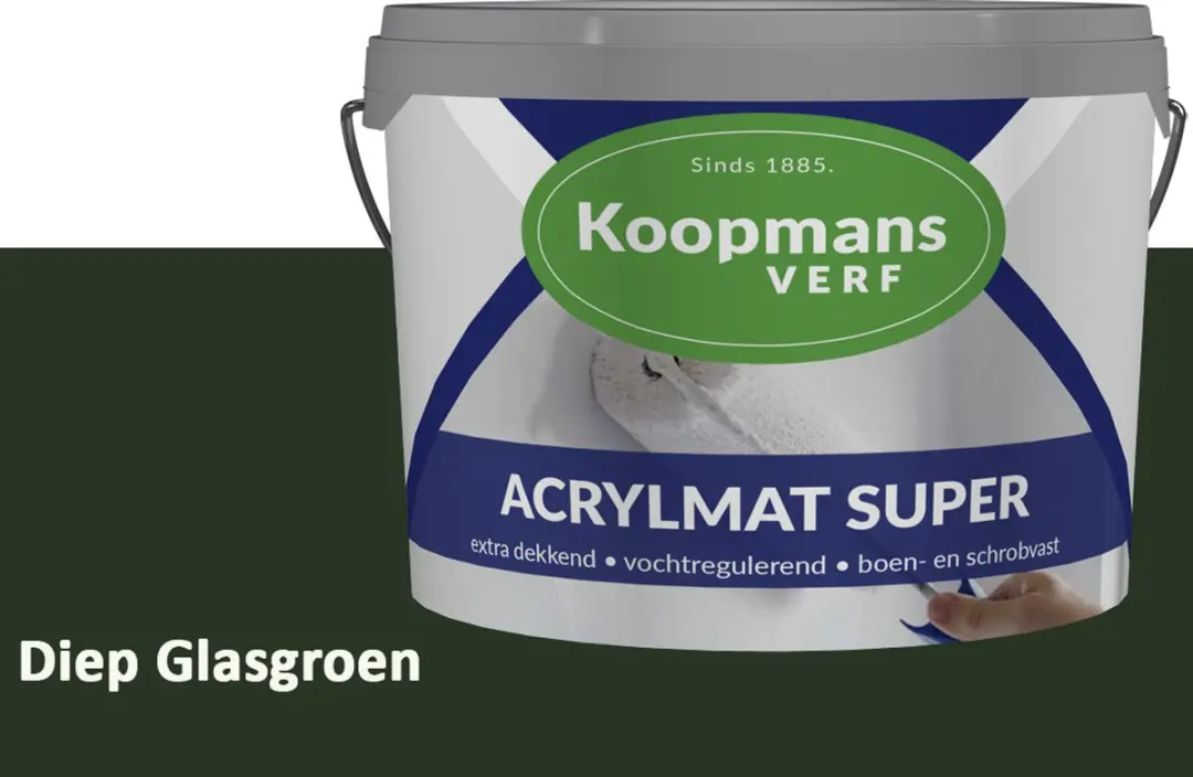 Koopmans Acrylmat Super Matte Muurverf Diep Glasgroen 1L