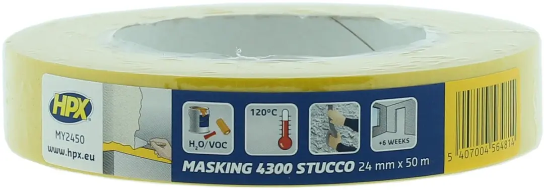 HPX 4300 Stucco Afplaktape Geel 24mm x 50m