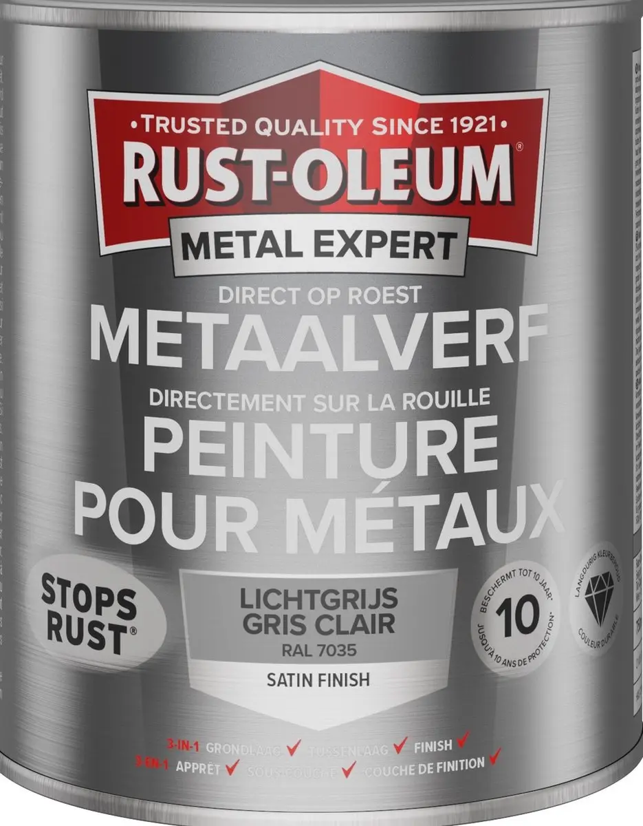Rust-Oleum Metal Expert Direct Op Roest Metaalverf 750ml - RAL 7035
