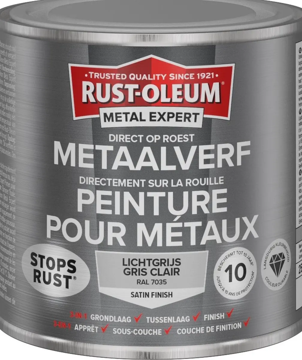 Rust-Oleum Metal Expert Direct Op Roest Metaalverf 750ml - RAL 7035