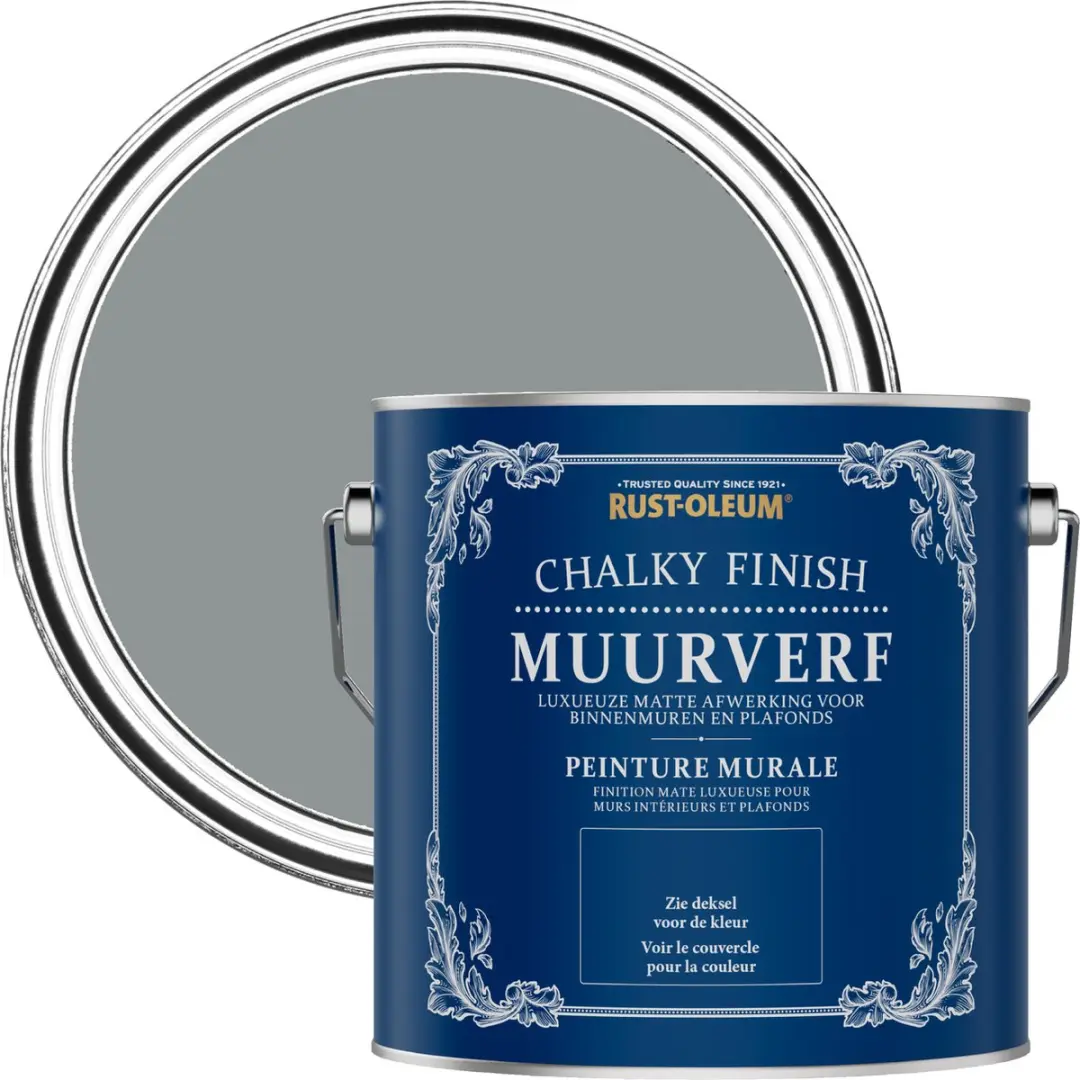 Rust-Oleum Donkergrijs Chalky Finish Muurverf 2,5L