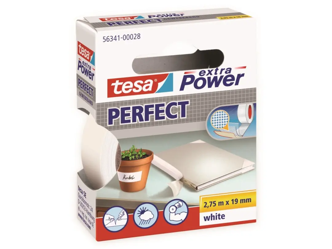 Tesa Extra Power Plakband Wit 19mm x 2,75m
