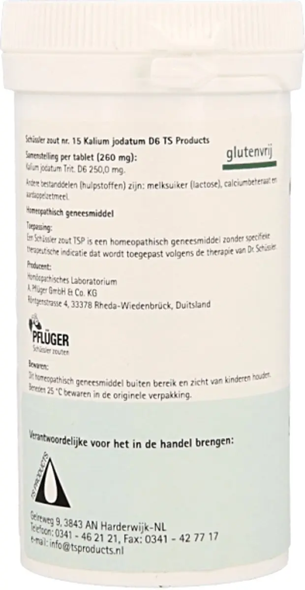 Pfluger Schüssler Zout 15 Kalium Jodatum D6 - 400 Tabletten