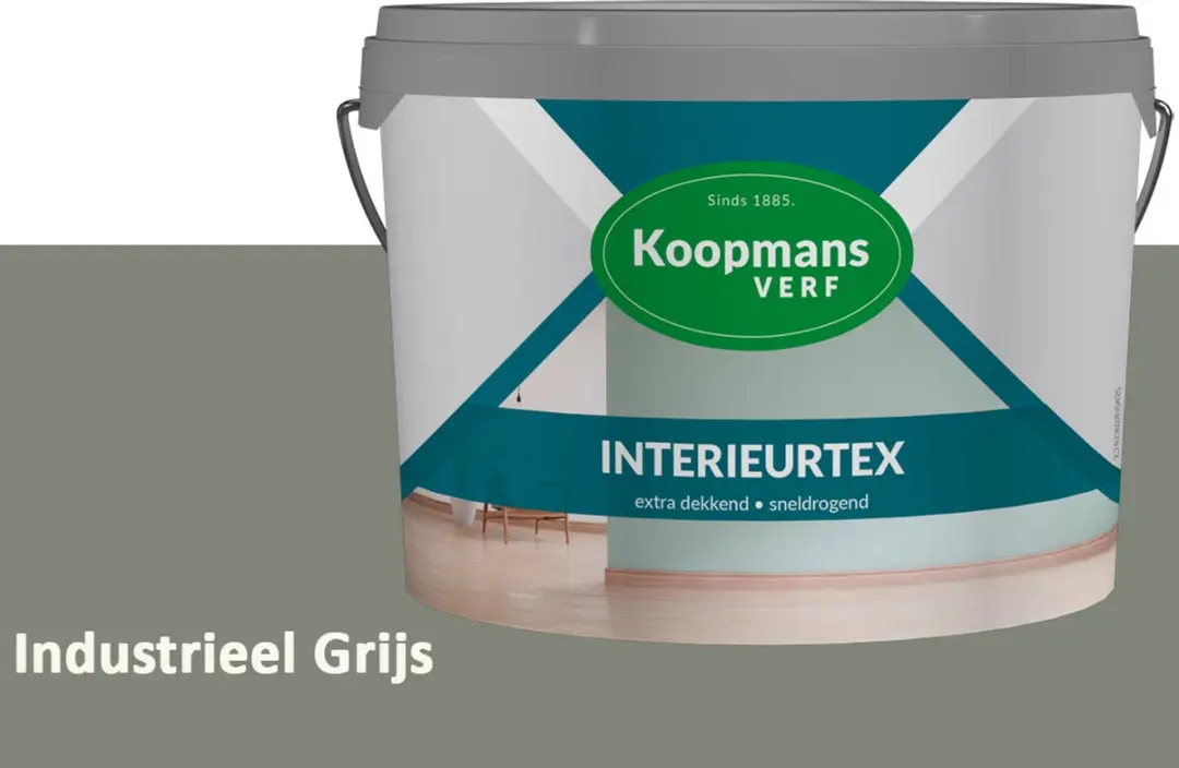 Koopmans Interieurtex Matte Muurverf Industrieel Grijs 7,5L