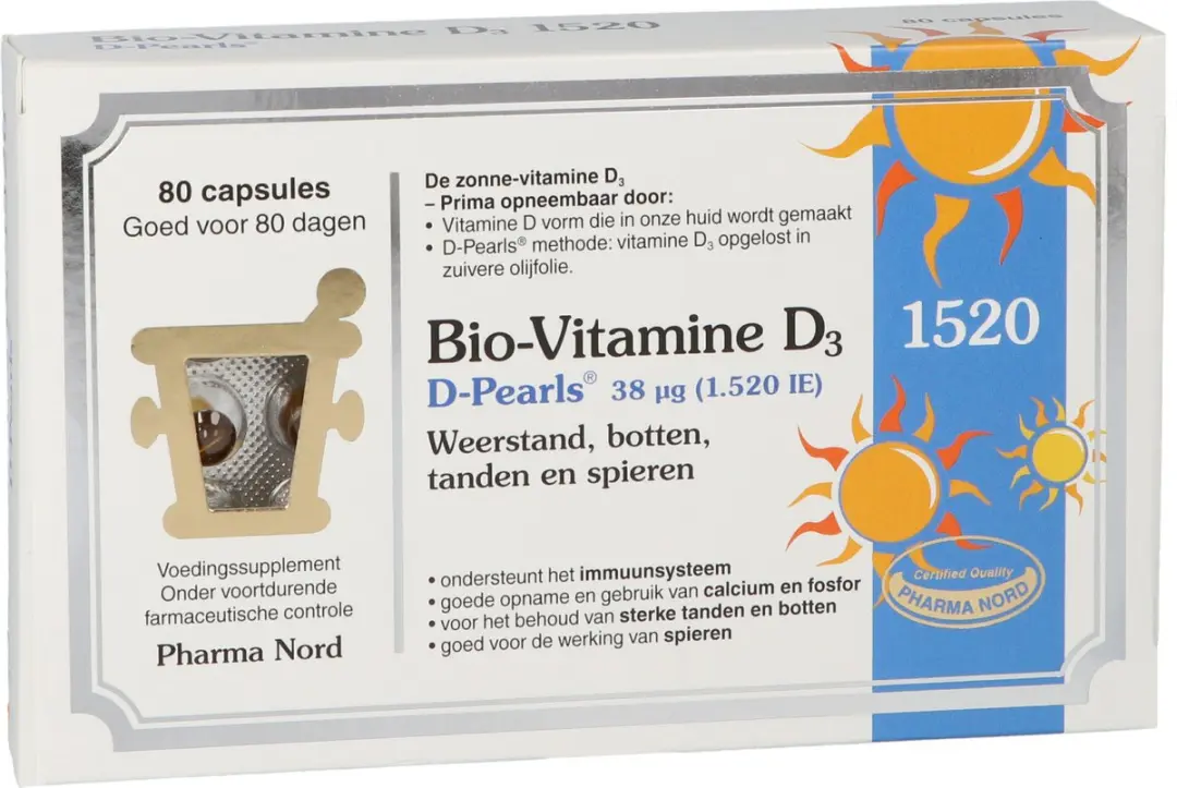 Pharma Nord Bio vitamine D3 38mcg 80 Capsules