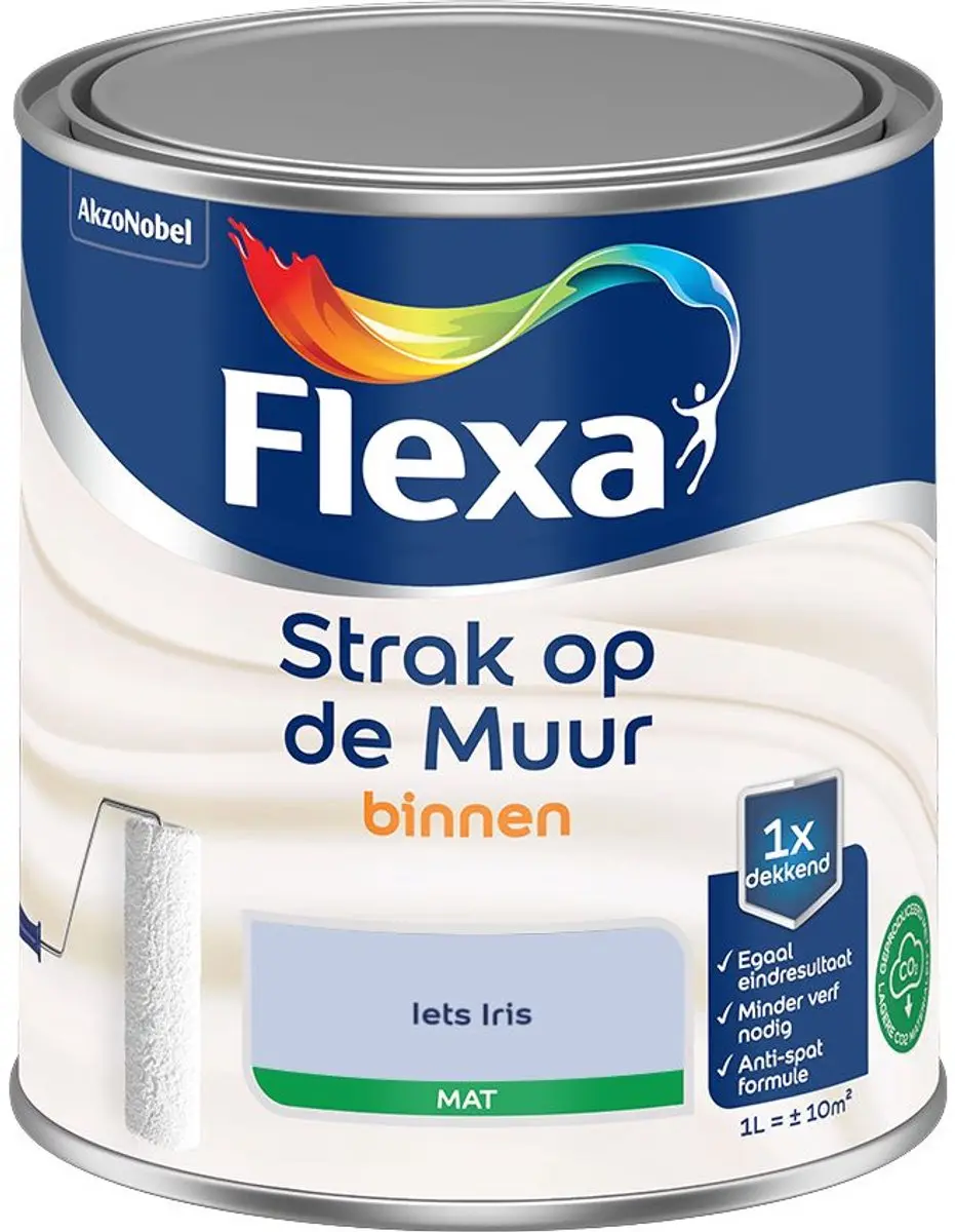 Flexa Strak Op De Muur Binnen Mat Mengverf Iets Iris 1L