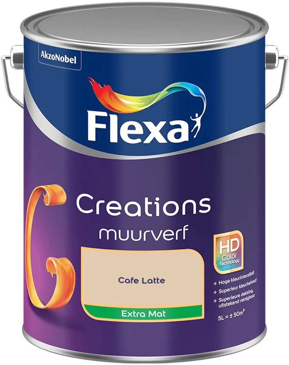 Flexa Creations Muurverf Extra Mat Cafe Latte 5L