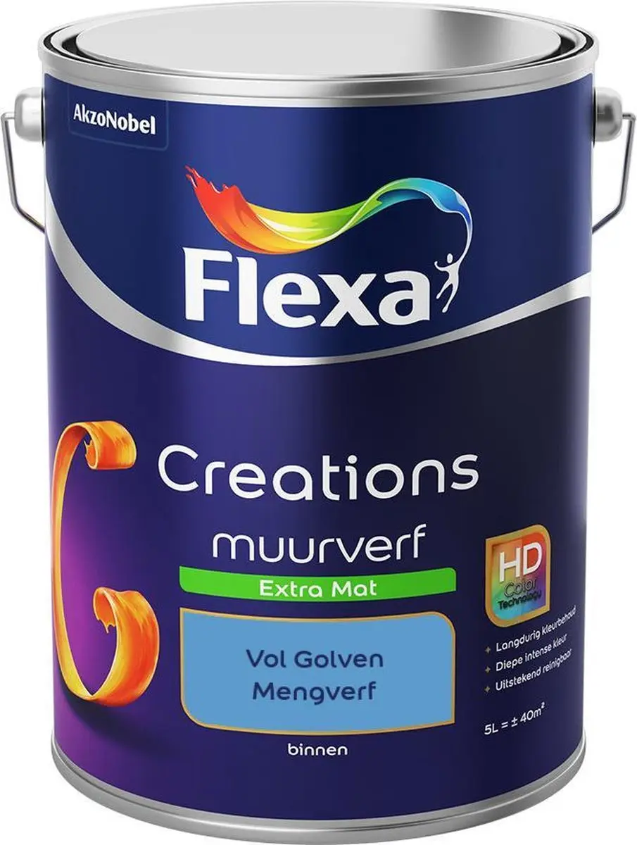 Flexa Creations Muurverf Extra Mat Mengkleuren Vol Golven 5L