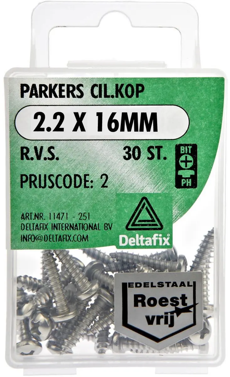 Deltafix Delta Parkers CK 2.2x16mm RVS