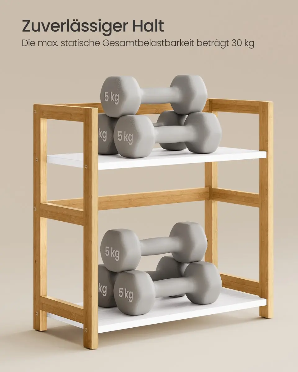 Songmics Bamboe Kruidenrek 2-laags - 18,6x41x41cm - Naturel Beige - afbeelding 5 van 6
