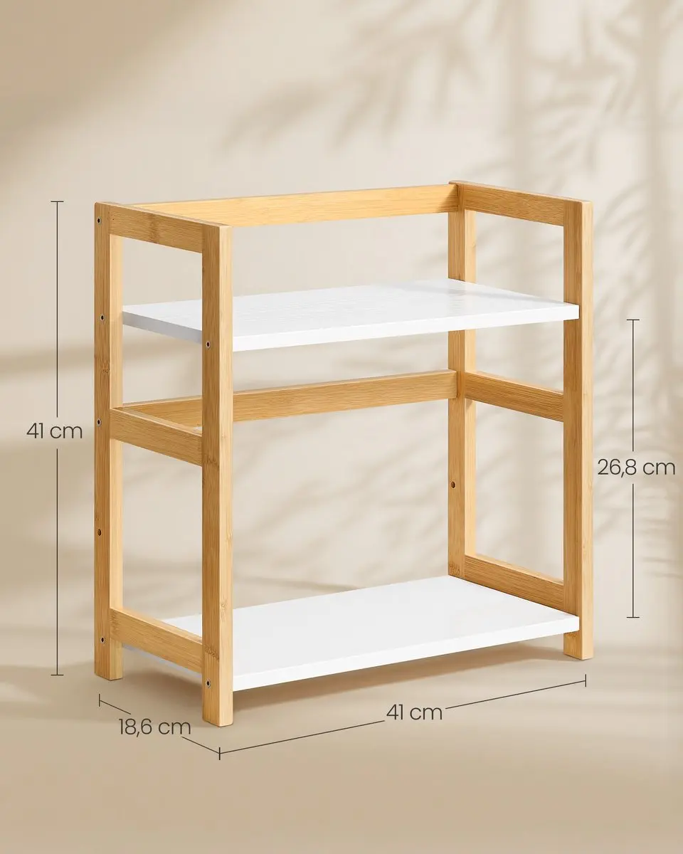 Songmics Bamboe Kruidenrek 2-laags - 18,6x41x41cm - Naturel Beige - afbeelding 3 van 6