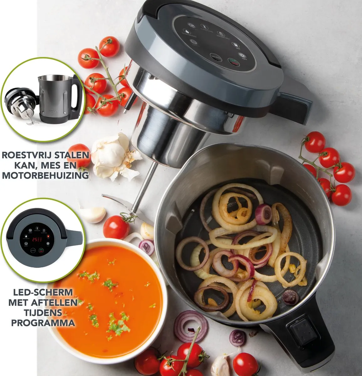 Domo DO728BL Soepmaker - 1000W - 2,2L - 7 Programma's - RVS/Zwart