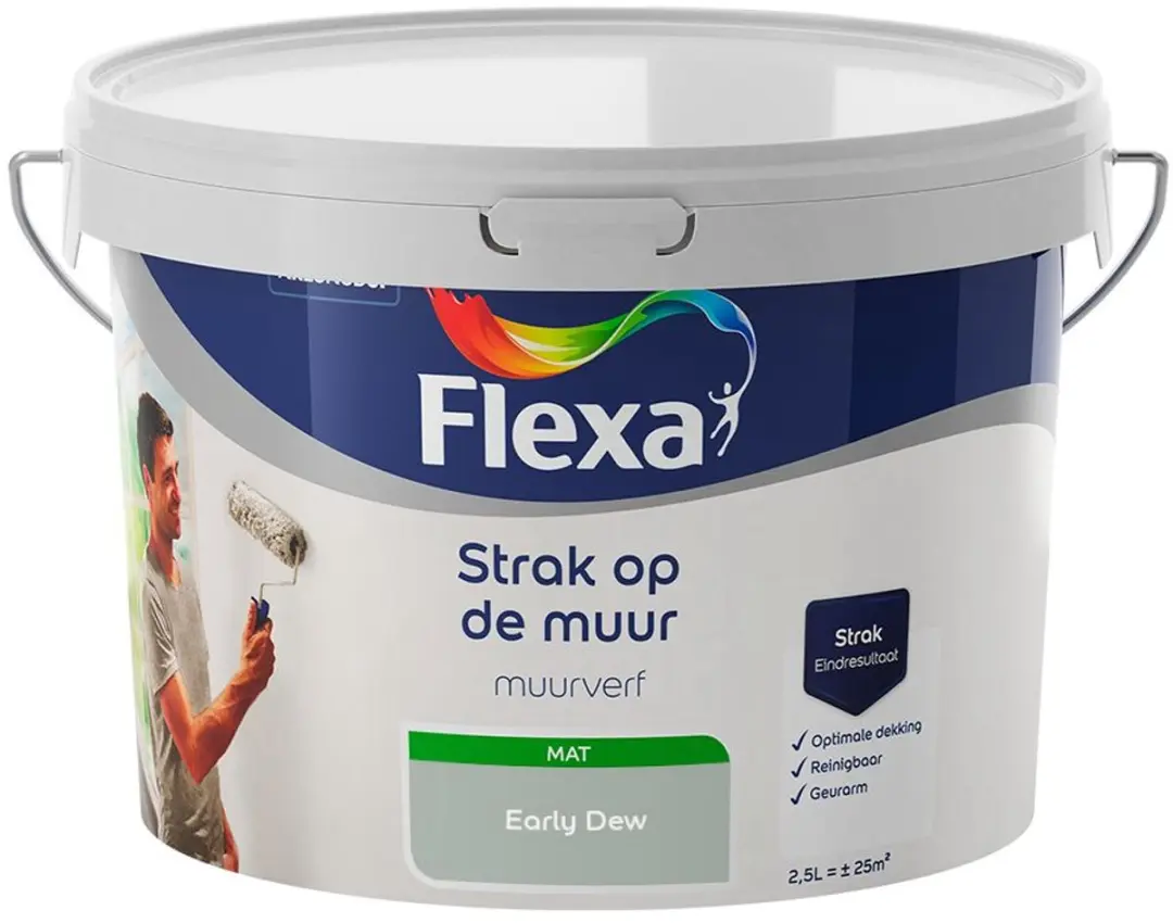 Flexa Strak Op De Muur Binnenmat Early Dew Mengverf 2,5L