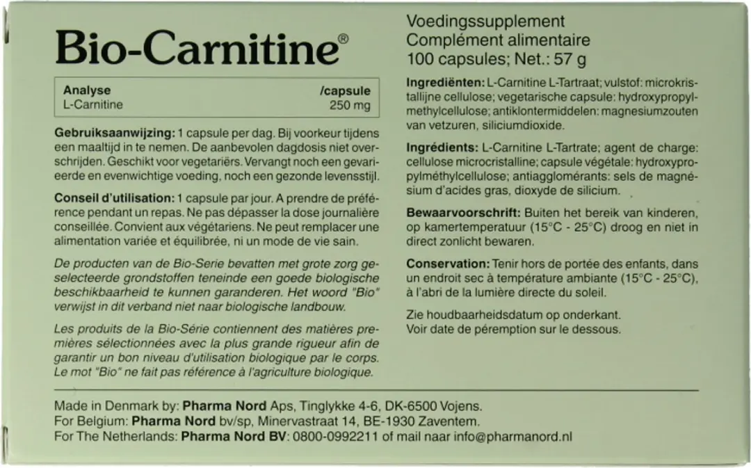 Pharma Nord Bio carnitine 100 Capsules