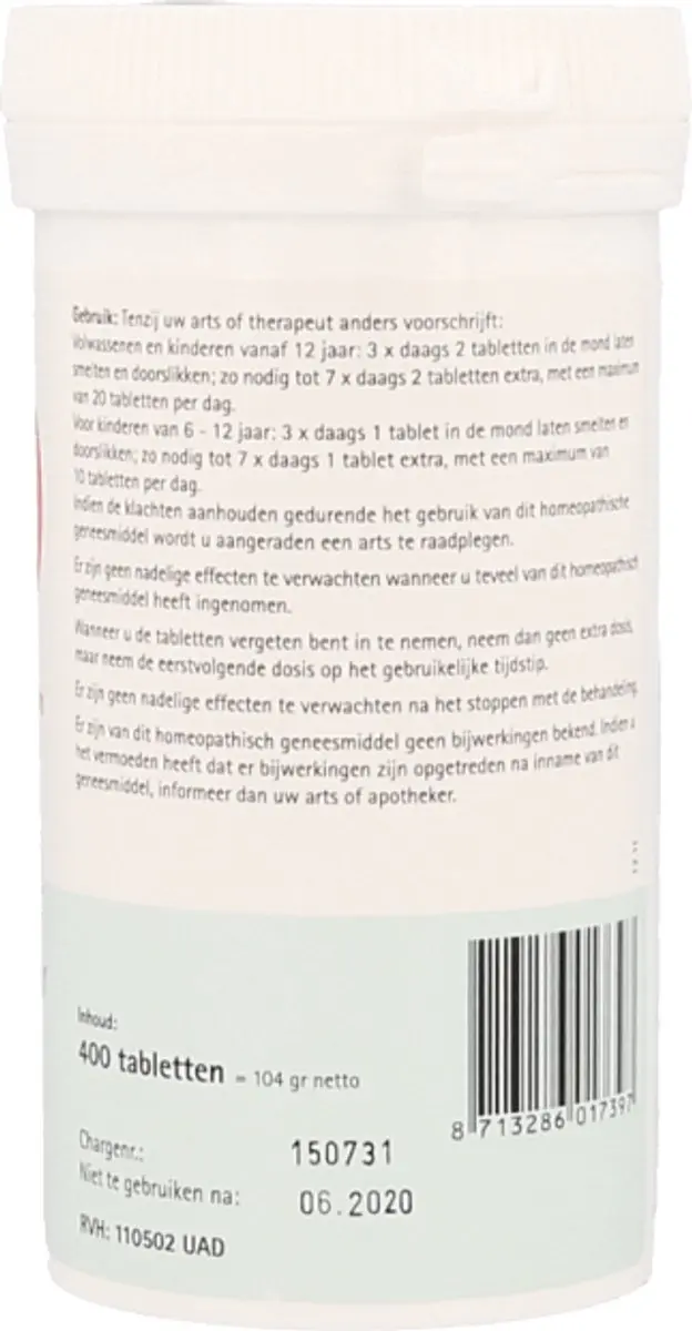 Pfluger Schüssler Zout nr 10 Natrium Sulfuricum D6 - 400 Tabletten