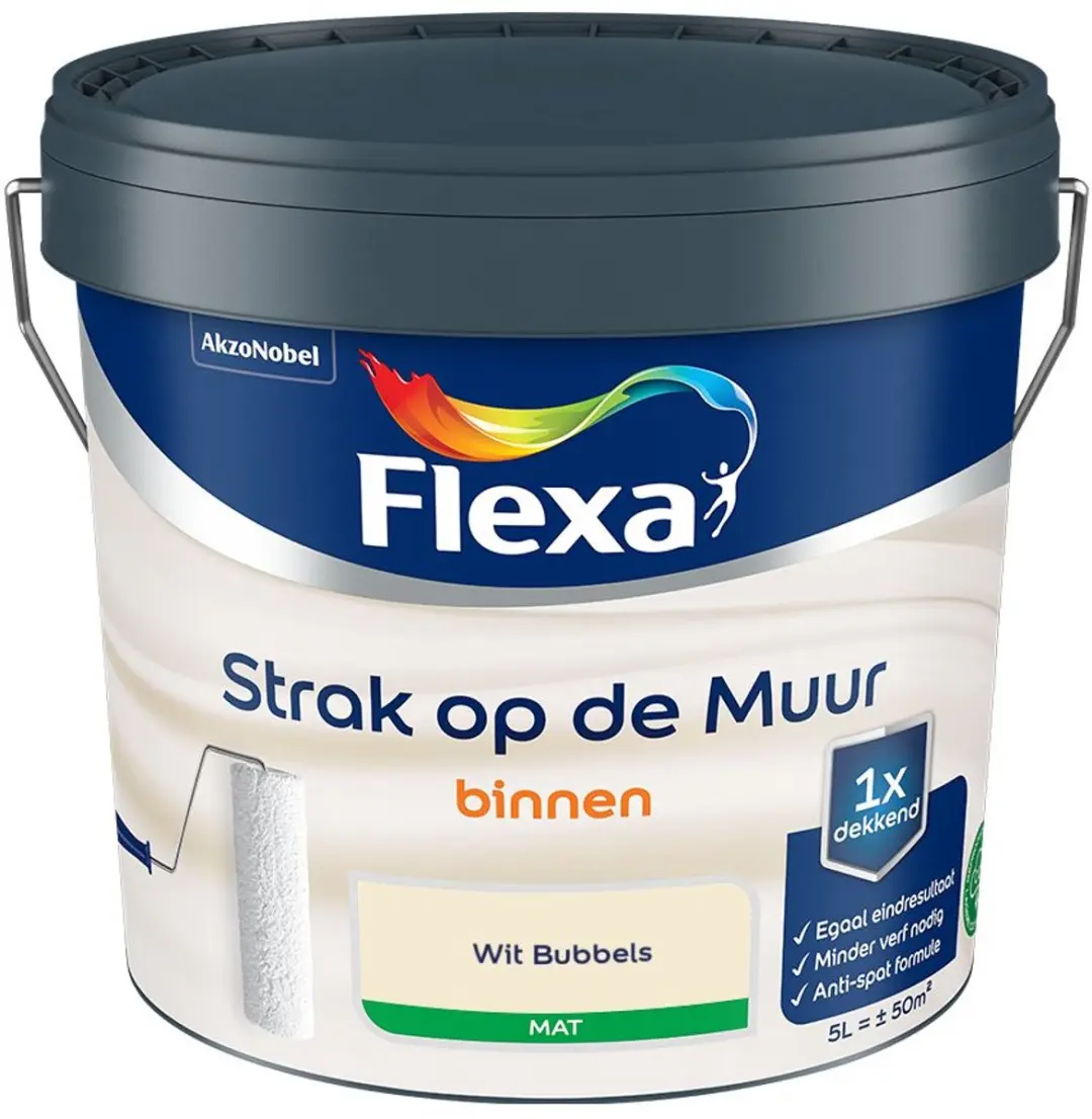 Flexa Strak Op De Muur Binnenmat Wit Bubbels 5L