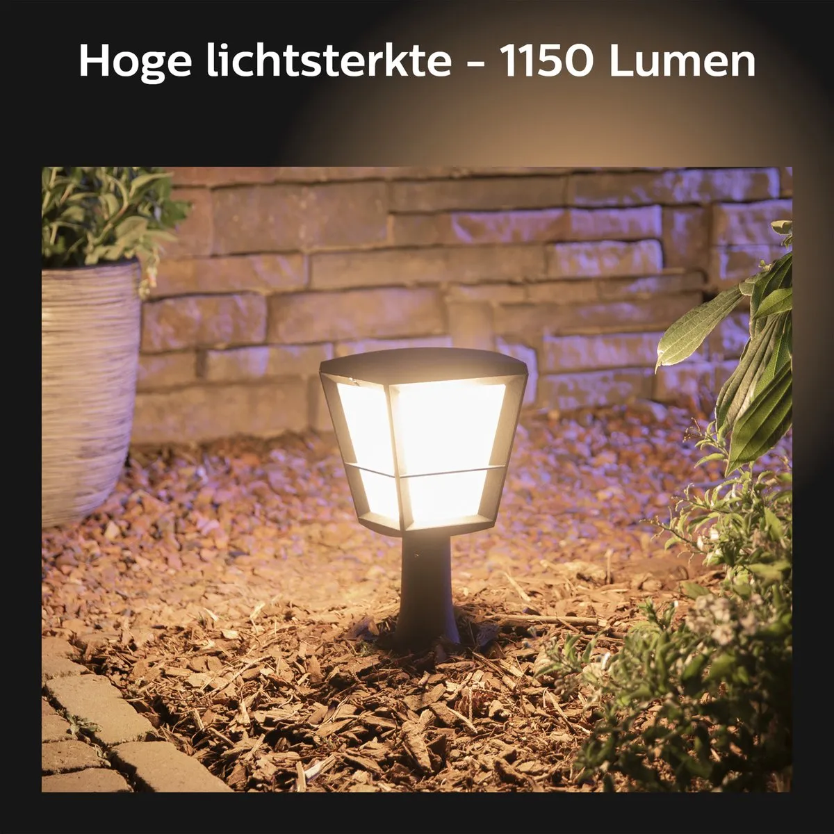 Philips Hue Econic Sokkellamp - 15W - Zwart