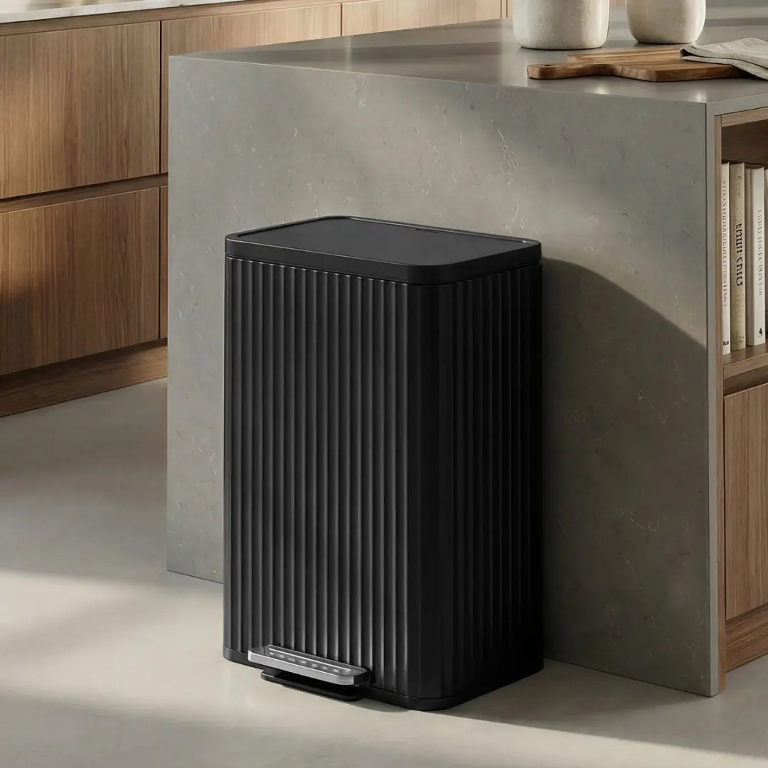 Songmics Keukenafvalbak 50L - Zwart - afbeelding 5 van 6