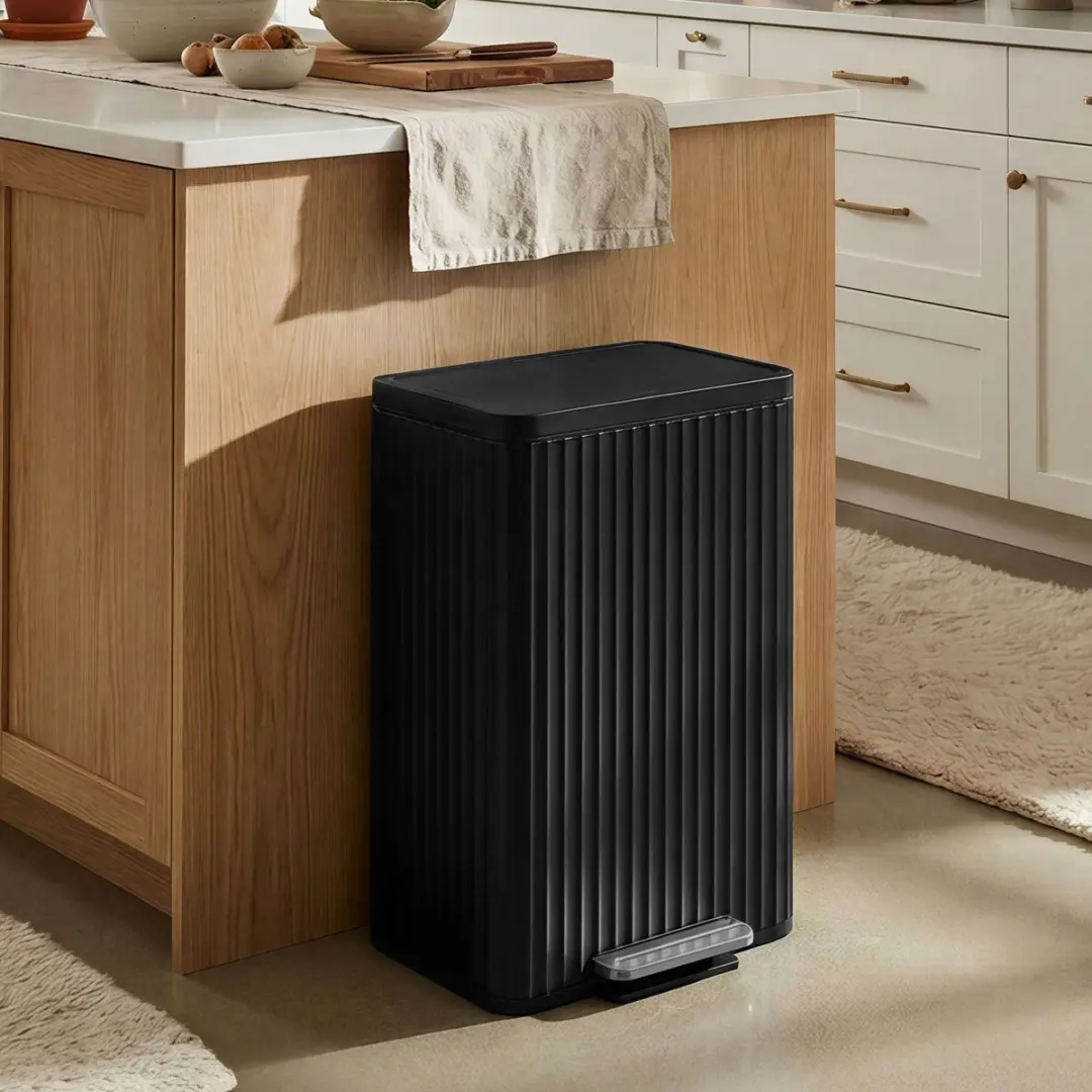 Songmics Keukenafvalbak 50L - Zwart - afbeelding 4 van 6