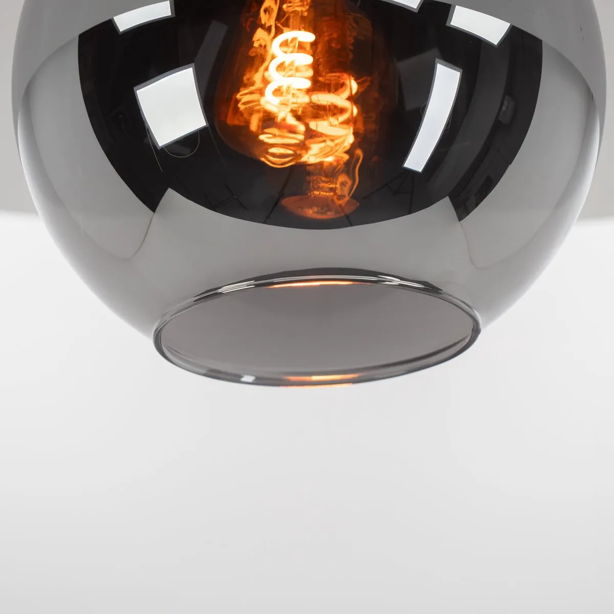 Eglo Centara Plafondlamp E27 - Ø20cm - Zwart/Smoke Glas