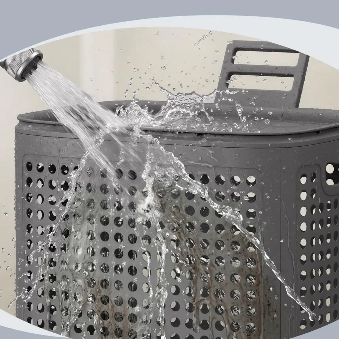 Songmics Plastic Wasmand 75L - Donkergrijs - afbeelding 5 van 6