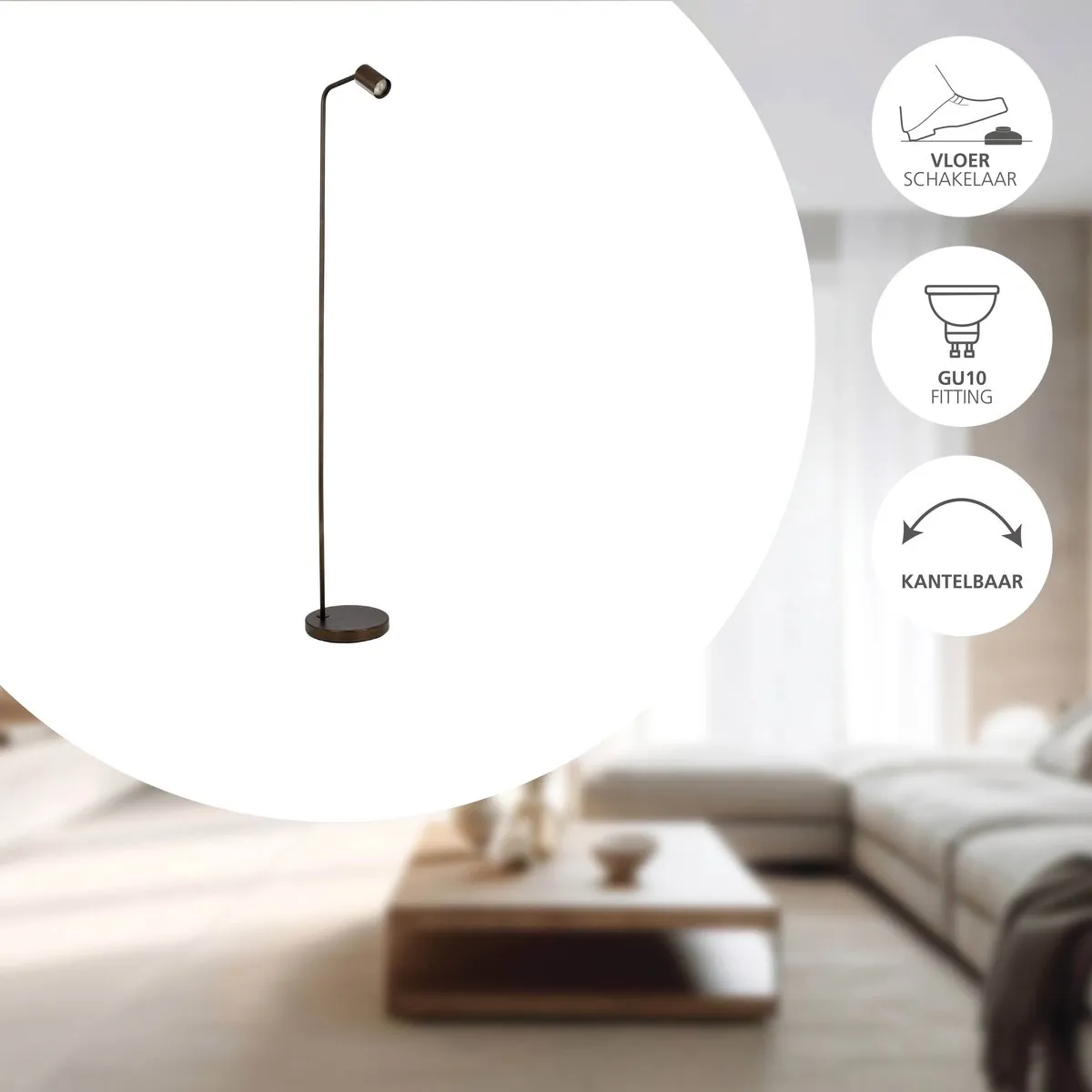Eglo Rigomagno Vloerlamp GU10 151cm - Brons