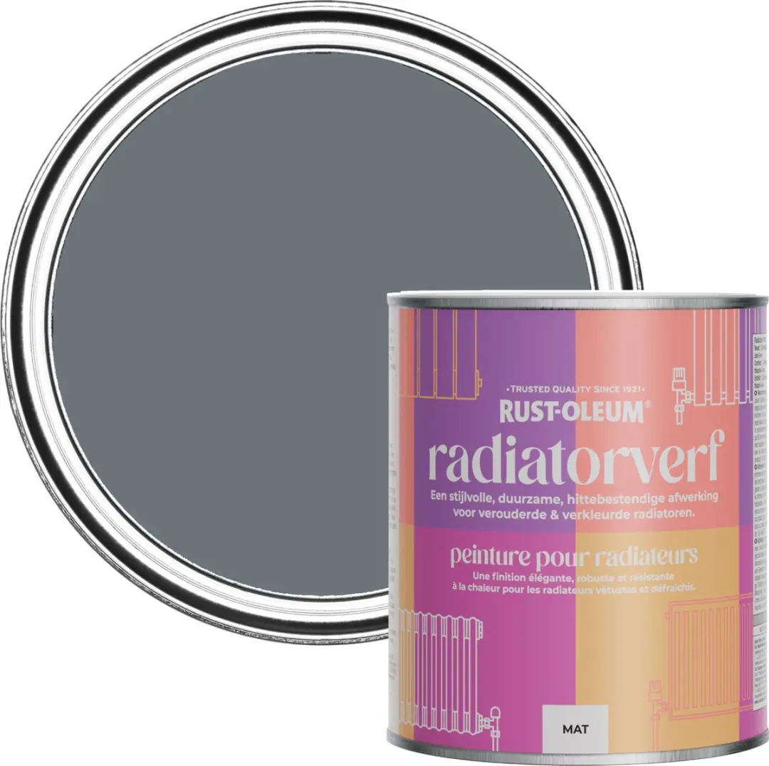 Rust-Oleum Donkergrijze Radiatorverf Marinegrijs 750ml