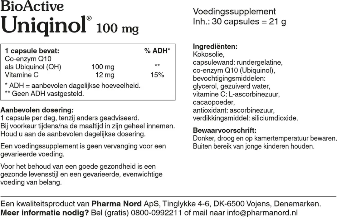 Pharma Nord BioActive Uniqinol 100mg - 30 Capsules