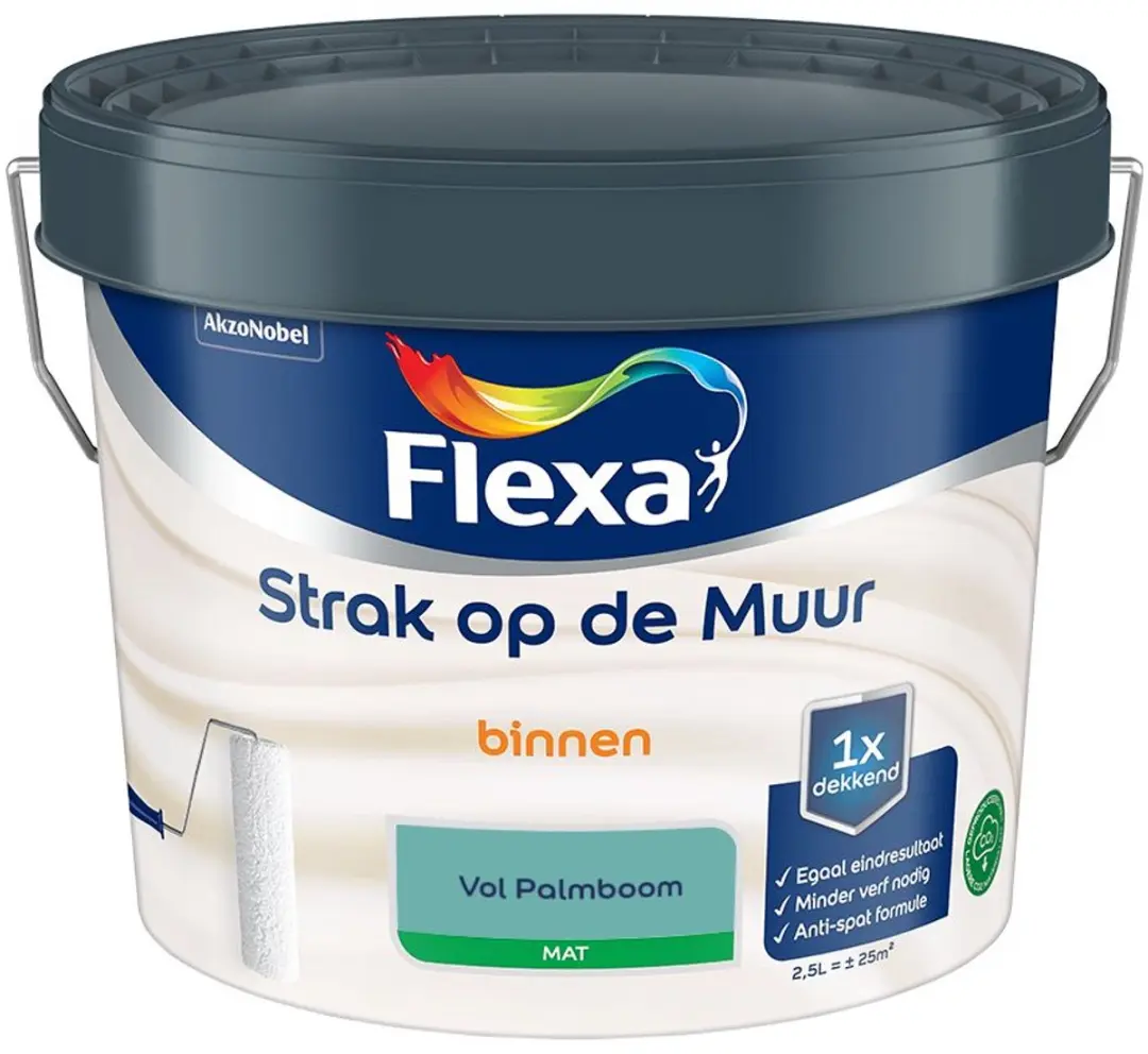 Flexa Strak Op De Muur Binnen Mat Vol Palmboom Mengverf 2,5L
