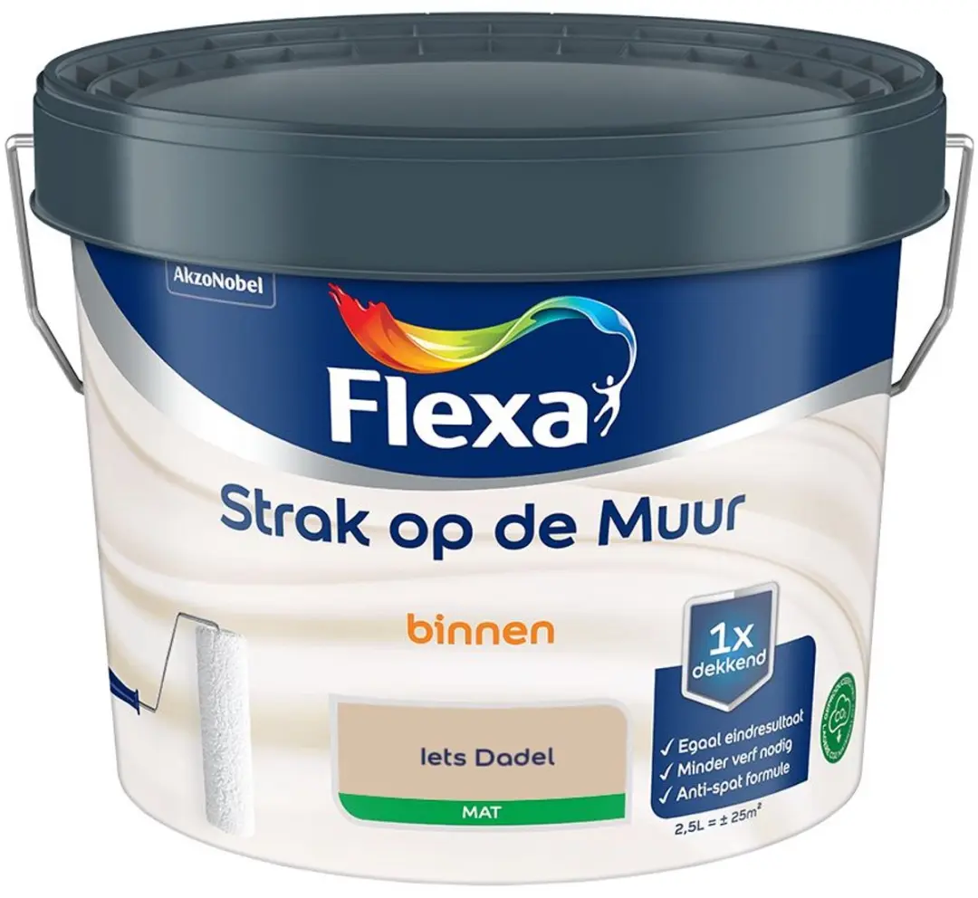 Flexa Strak Op De Muur Binnen Mat Mengverf Iets Dadel 2,5L