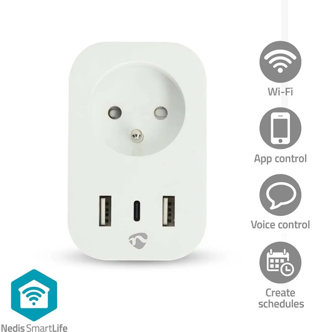 Nedis SmartLife Slimme Stekker USB-C & USB