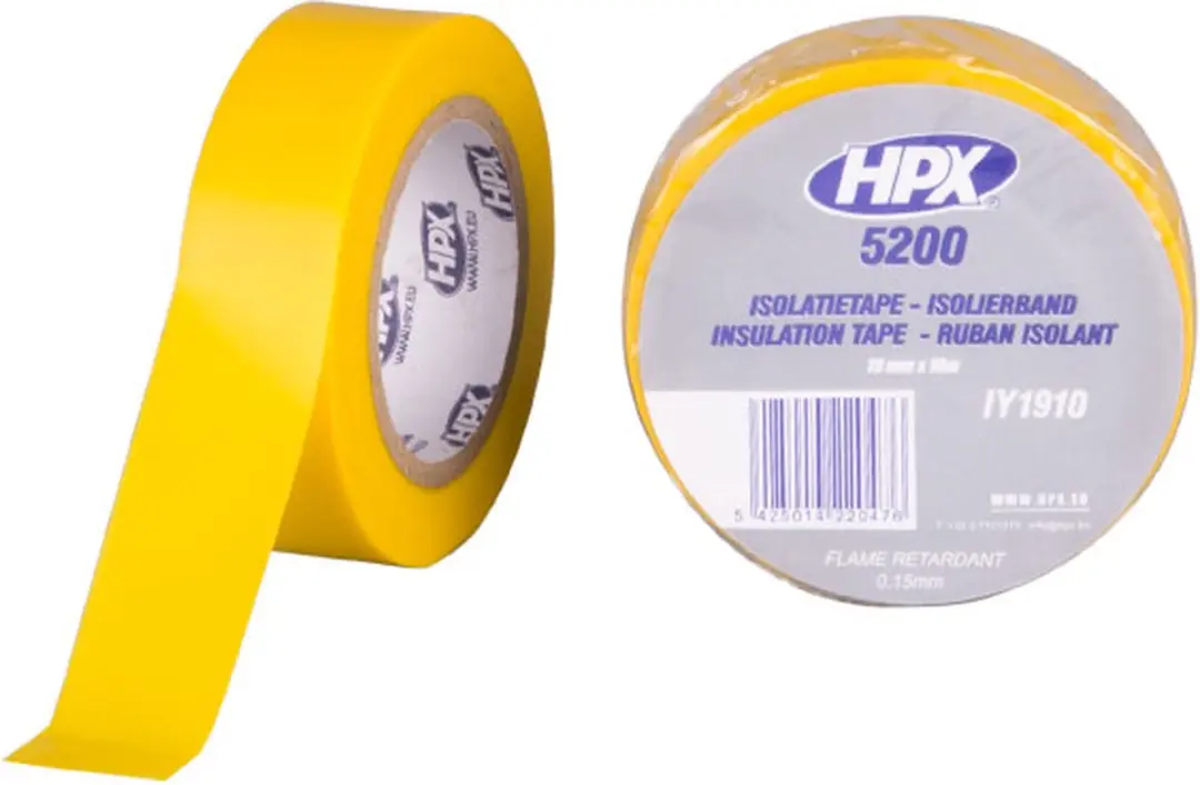 HPX PVC Isolatietape Geel 19mm x 10m