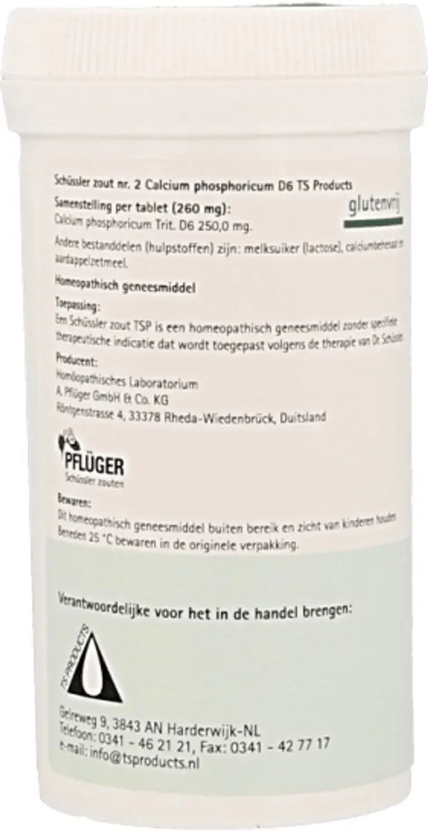 Pfluger Schüssler Zout 2 Calcium Phosphoricum D6 - 400 Tabletten
