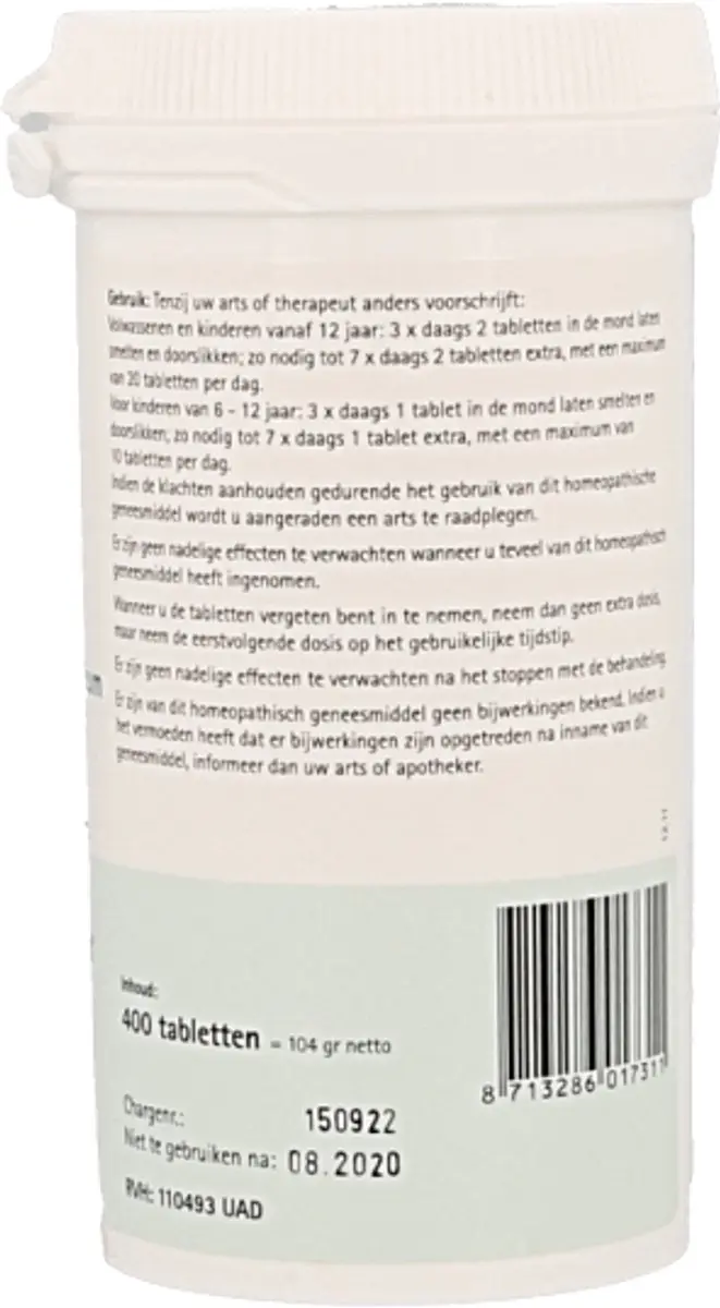 Pfluger Schüssler Zout 2 Calcium Phosphoricum D6 - 400 Tabletten