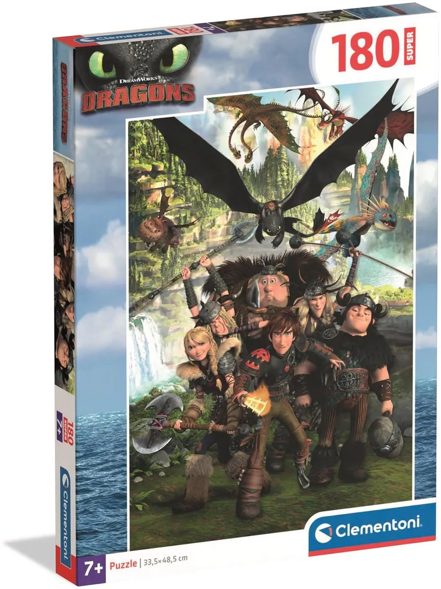 Clementoni Super Dragontrainer 2025 Puzzel 180 Stukjes