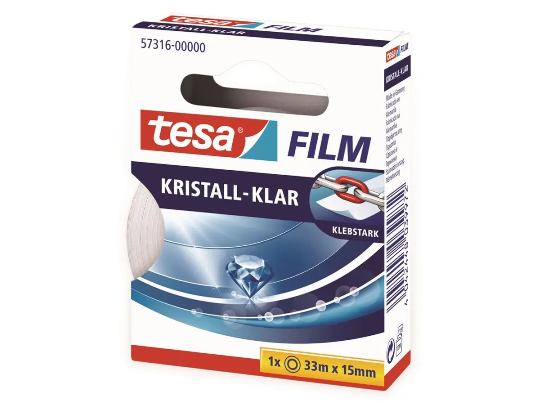 Tesa Kristalhelder Plakband 33m x 15mm - afbeelding 6 van 6