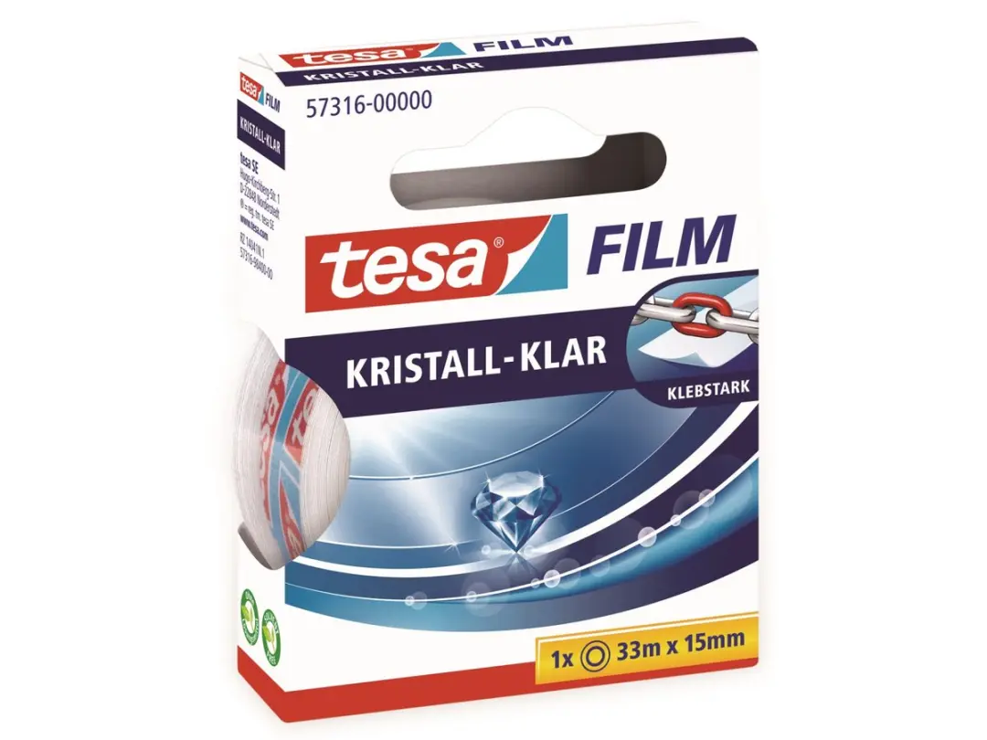 Tesa Kristalhelder Plakband 33m x 15mm