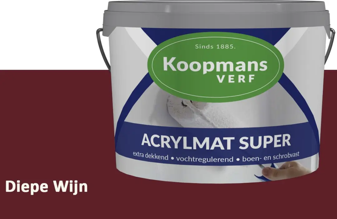 Koopmans Acrylmat Super Matte Muurverf Diepe Wijn 10L
