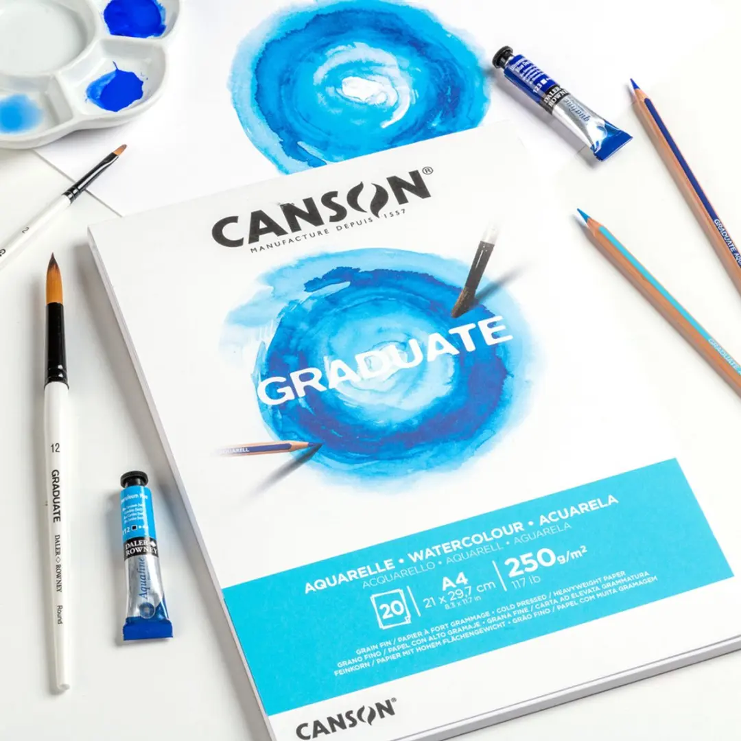 Aquarelpapier canson graduate 20vel 250gr a4 wit