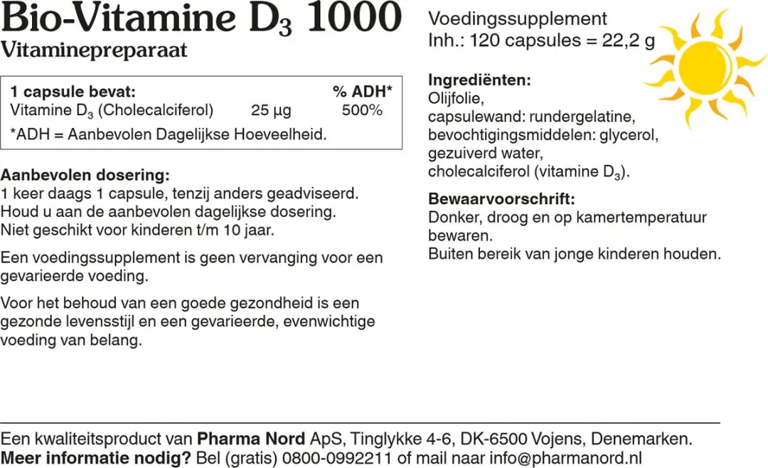 Pharma Nord Bio Vitamine D3 120 Capsules