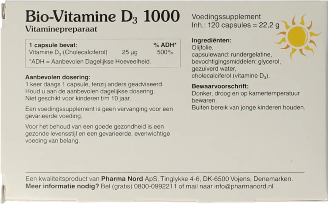 Pharma Nord Bio Vitamine D3 120 Capsules