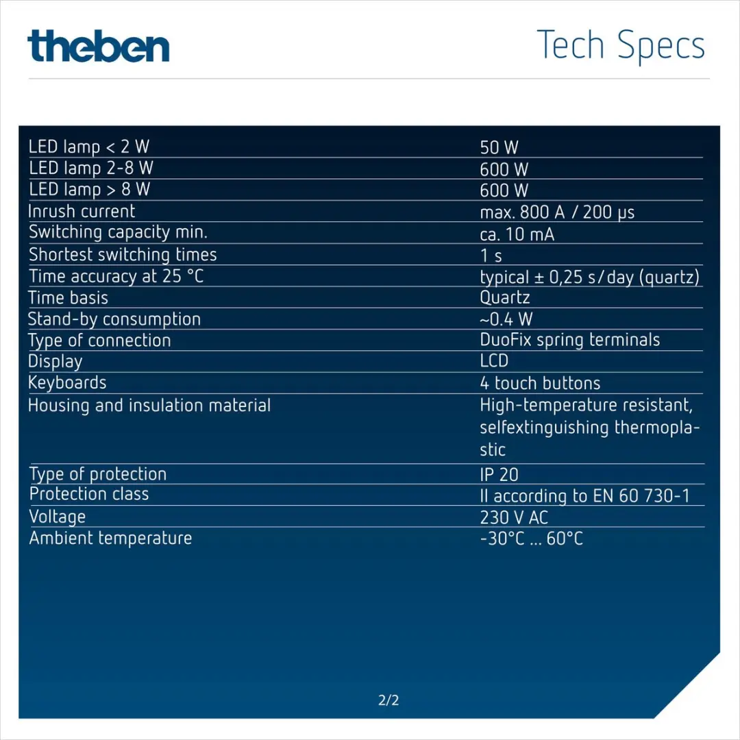 Theben TR 611 Digitale Schakelklok 1-Kanaals - 600W - Wit