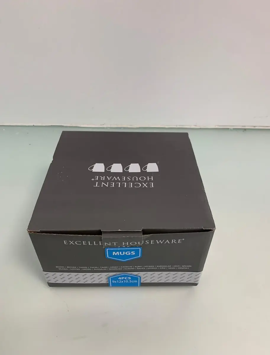 Excellent Houseware Porseleinen Mokken 380ml - 4 Stuks Wit